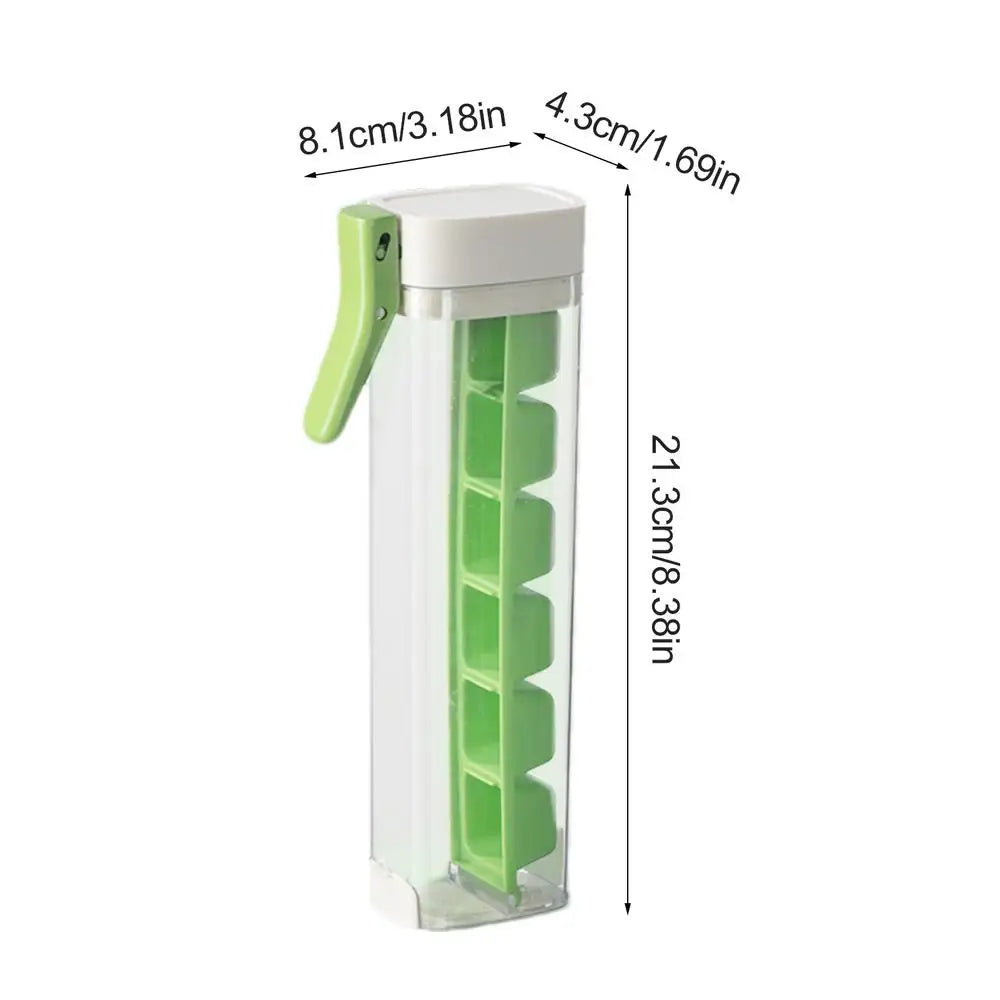 6 Compartment Press Type Ice Cube Molds Ice Trays for Freezer Square Ice Cube Mold with Bins Ice Trays with Lids Ice Maker Oasis Select WHITE