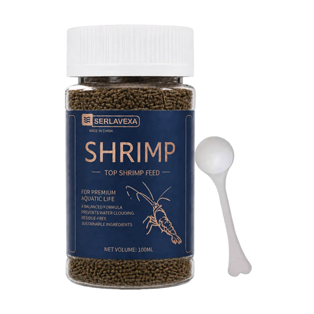 Aquarium Shrimp Feed High Calcium Nutritious Food For Black Shell Shrimp Small Pet Shrimp Daily Diet With Feeding Spoon Oasis Select 1PCS