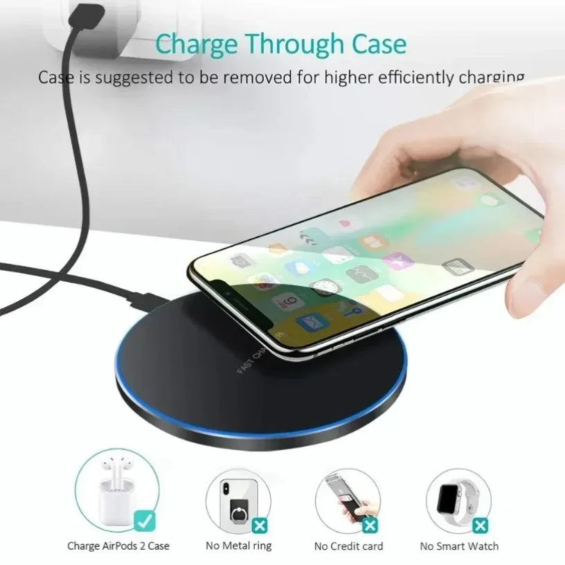 Wireless Charger Lightweight Desktop Phone Pad For iPhone 16 15 14 13 12 Pro Max Samsung Xiaomi Cell Phone Fast Charging Station Oasis Select