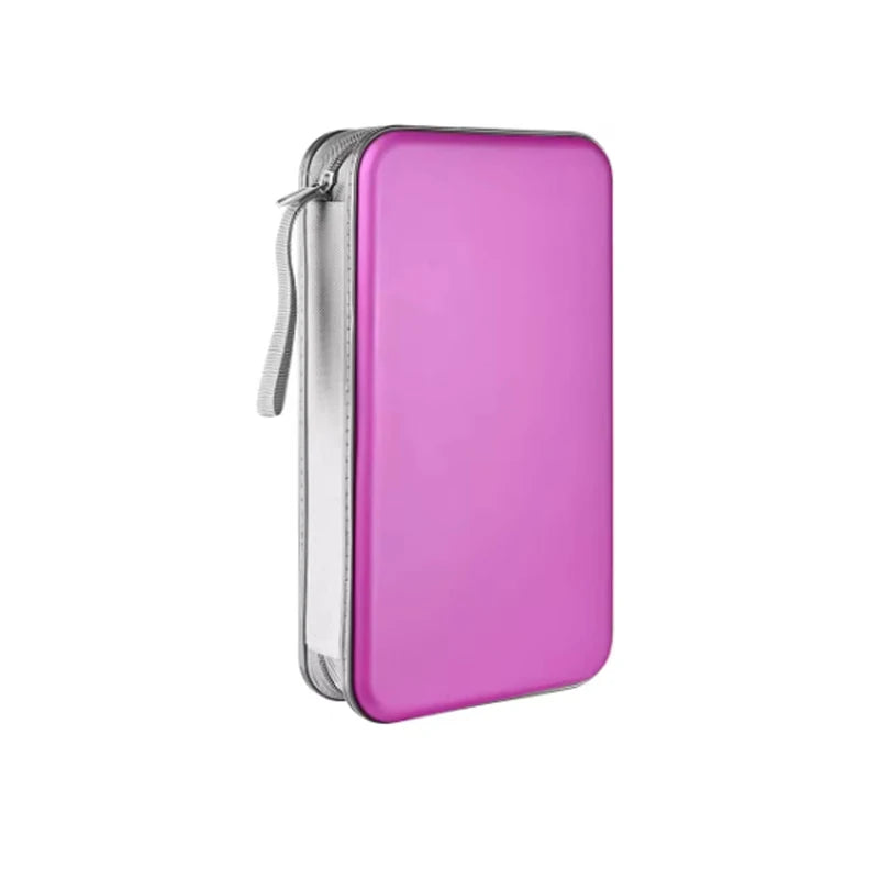 CD Case, DVD Case Holder 96 Capacity Hard Plastic CD DVD Disc Cases Storage Binder Wallet for Car Home Office Travel Oasis Select PURPLE