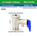 Durable Brass Safety Valve, Adjustable Pressure Relief Valve Protects Enclosed Water Systems From Overpressure Exhaust Fittings Oasis Select 0.8MPA Blue handle