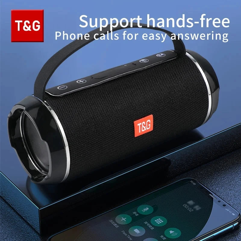 T&G Portable Bluetooth 5.3 Speaker – Waterproof, FM & Subwoofer