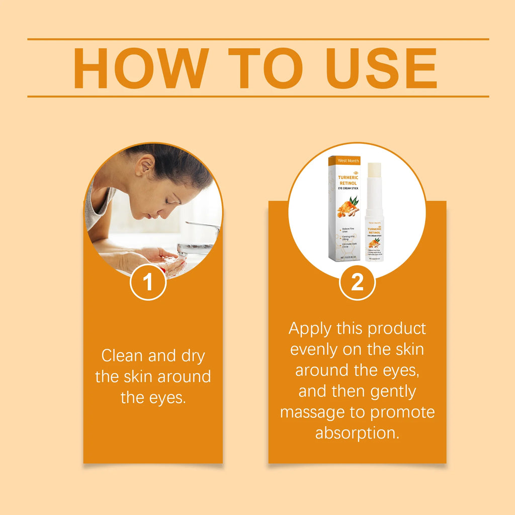 Turmeric Retinol Eye Cream Stick – Dark Circles & Fine Lines Eye Cream Stick Oasis Select