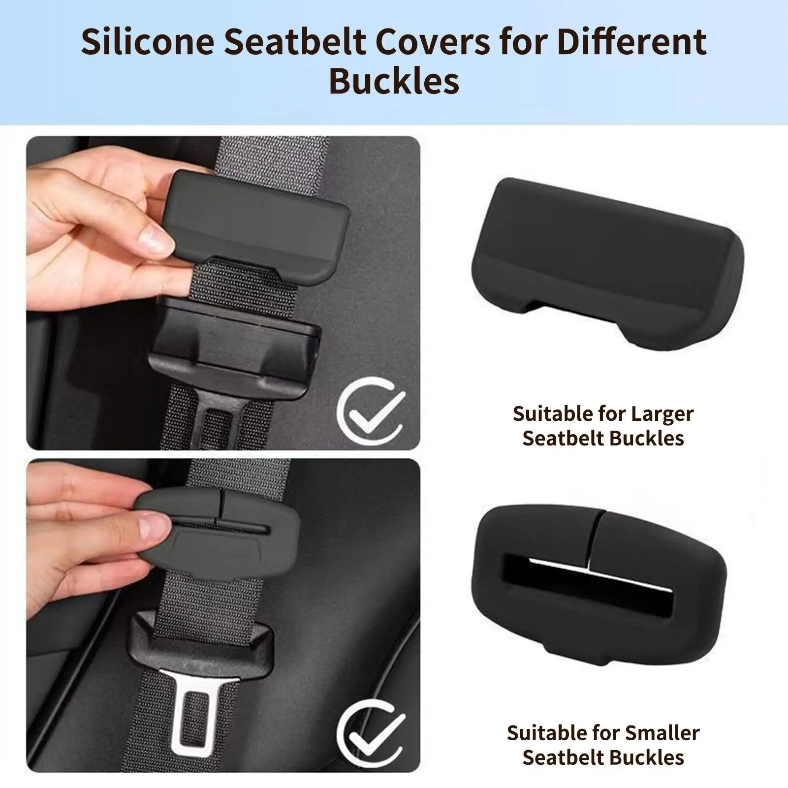 Universal Seat Belt Buckle Protection Cover Car Seat Belt Buckle Protector Cover Soft Silicone Anti-Collision Protector Case 1PC Oasis Select