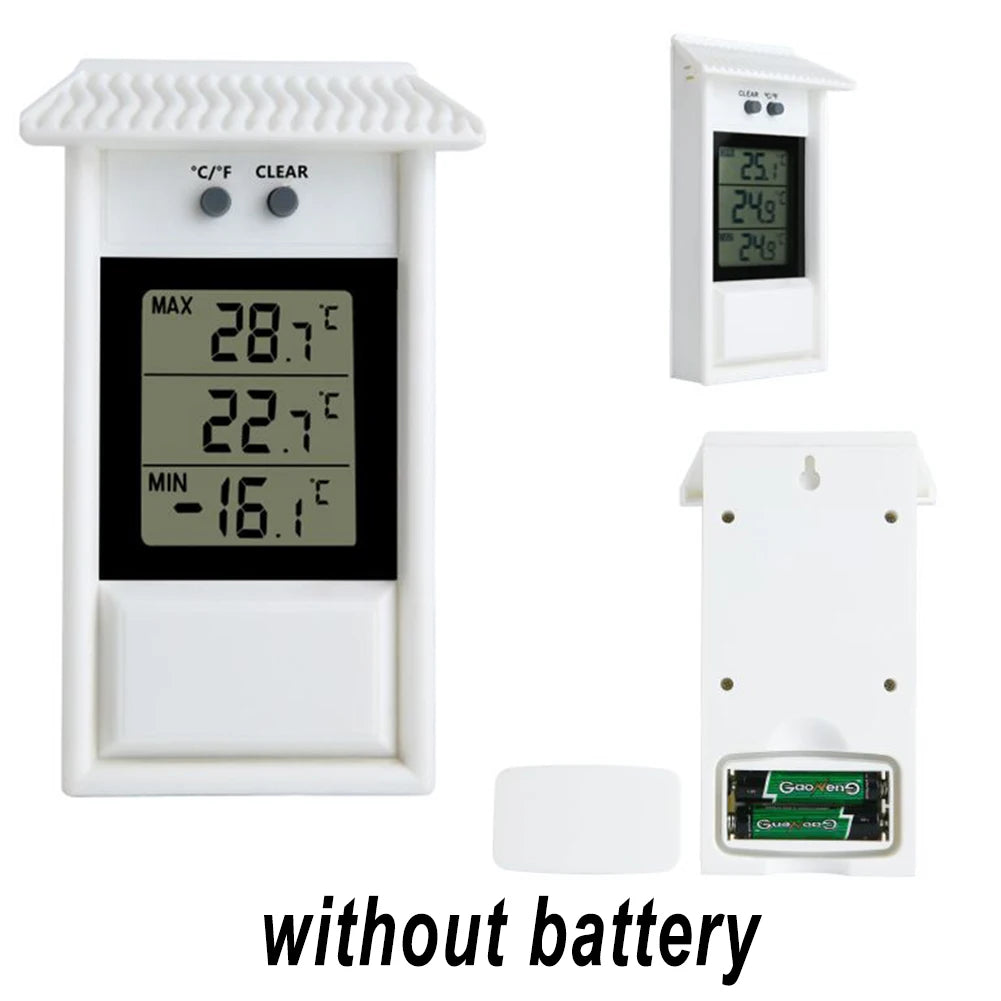 Digital Thermometer Display Max Min Greenhouse Garden Indoor Outdoor Wall Room Waterproof Wall Mounted Oasis Select