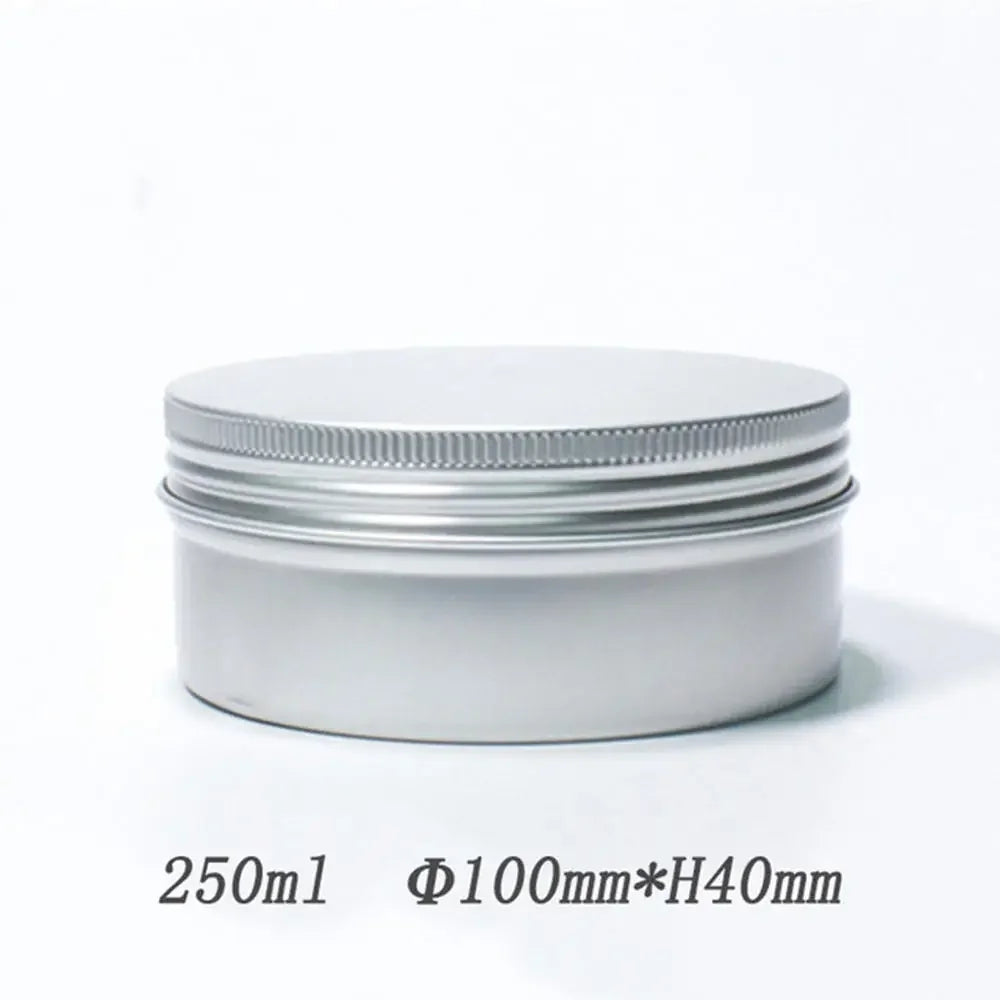 5ml-250ml Cosmetic Aluminum Cans Aluminum Boxes Silver Aluminum Tins Cans Screw Top Round Candle Spice Tins Cans Lid Containers Oasis Select 250ml