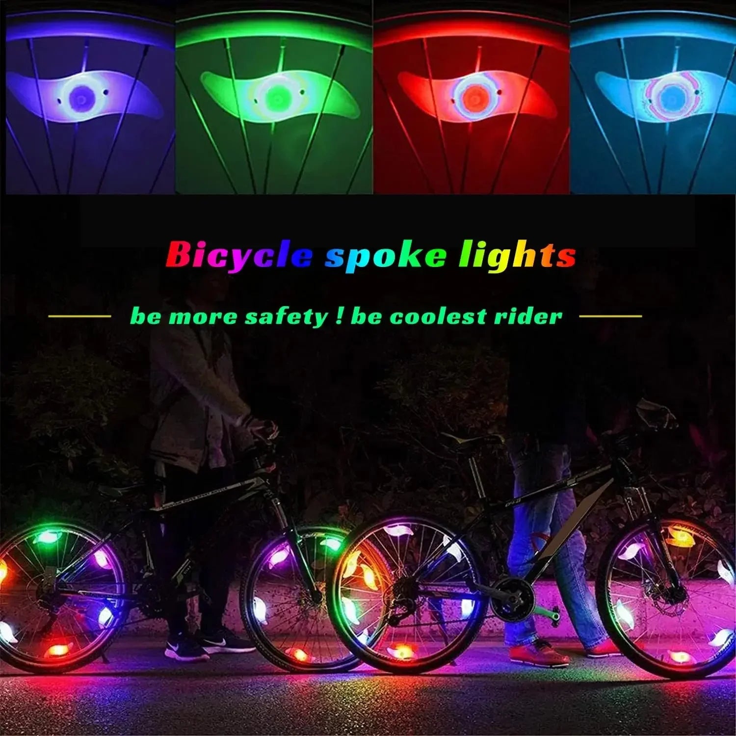 LED Bike Wheel Light 3 Mode Bike Wheel Spoke Light Waterproof Bike Safety Warning Tire Light Easy To Install Bicycle Accessories Oasis Select