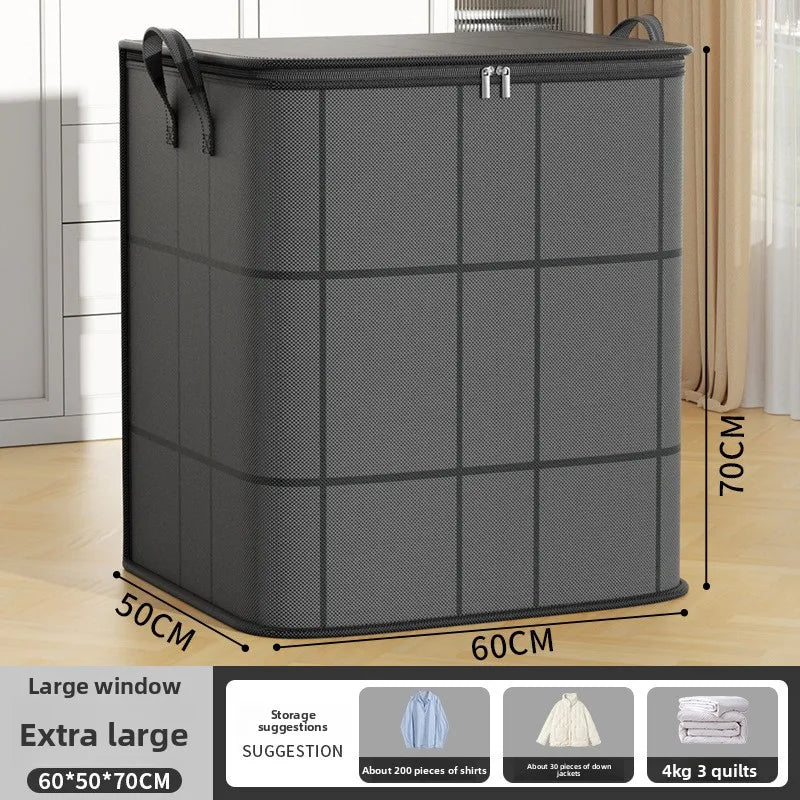 Foldable Clothes Storage Bag Large Capacity Organizer With Handle And Double Zipper For Bedding Moving Travel Under Bed Storage Oasis Select 50x60x70cm
