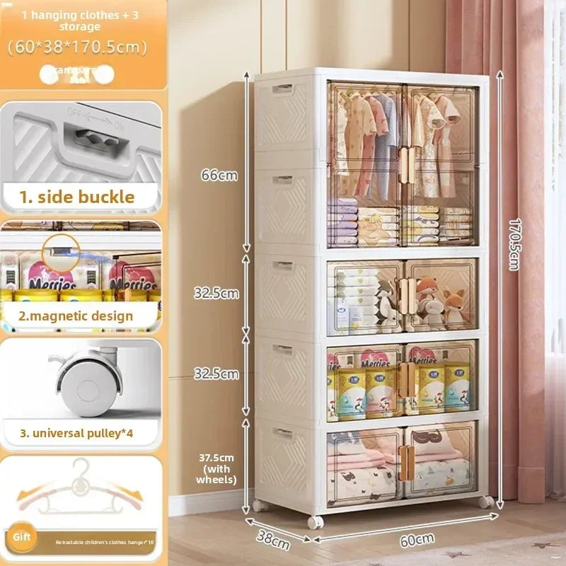 Multi-functional Wardrobe Baby Clothes Storage Box Household