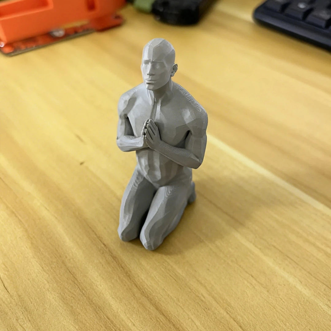 Minimalist Kneeling Prayer Man Ornaments Muscular Human Statue Meditation Male Home Office Table Yoga Room Decor Spiritual Gifts Oasis Select