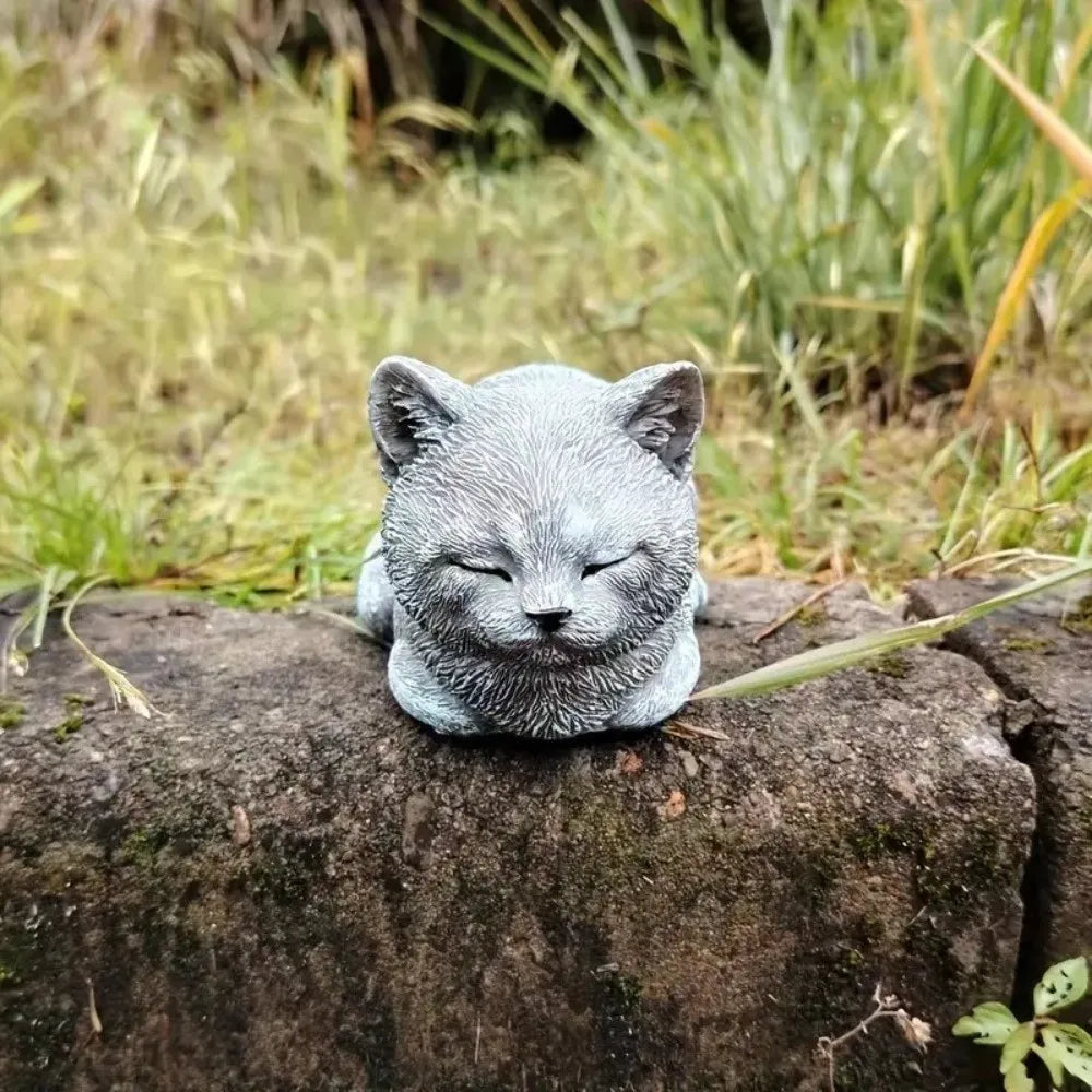 Cat Ornament Resin Cat Statue Realistic Cartoon Animal Figurines Unique Art Figurines Ornaments Home Decor Oasis Select