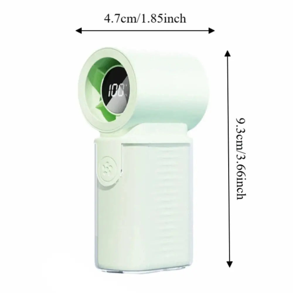 3000mAh Battery Mini Handheld Fan LED Display 5 Gear Wind Portable Pocket Fan High Speed USB Rechargeable Rechargeable Fan Oasis Select