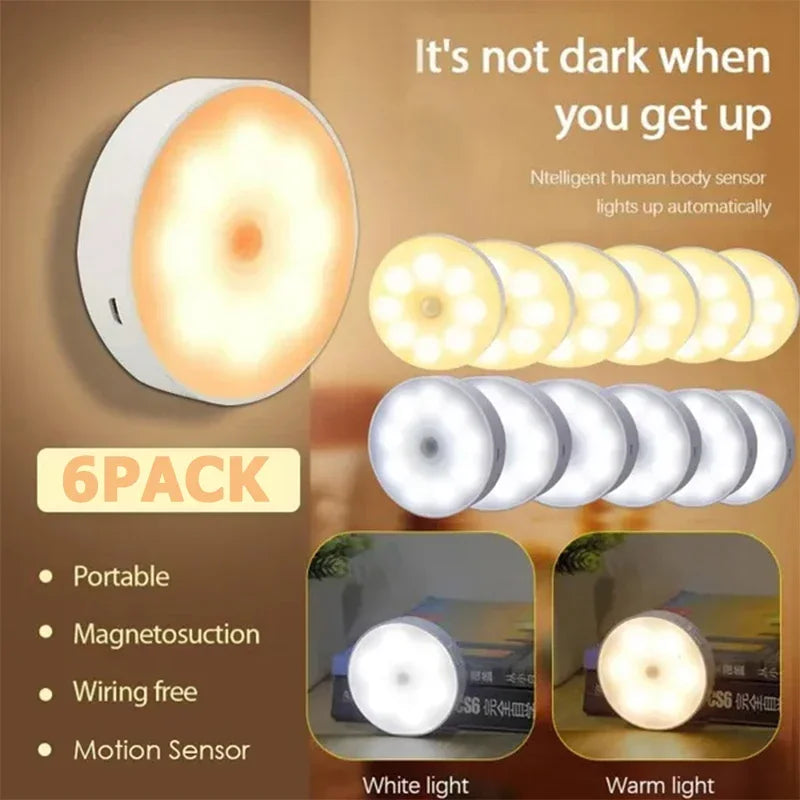 PIR Motion Sensor LED Night Light | USB Rechargeable Closet Lamp