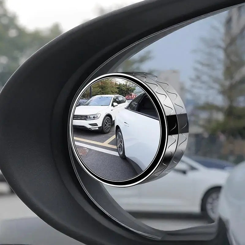 1 Pair 360 Blind Spot Mirror Adjustable Round Frame Wide-angle Rearview Car Rearview Sucker Mirrors Auxiliary Convex Mirror Oasis Select