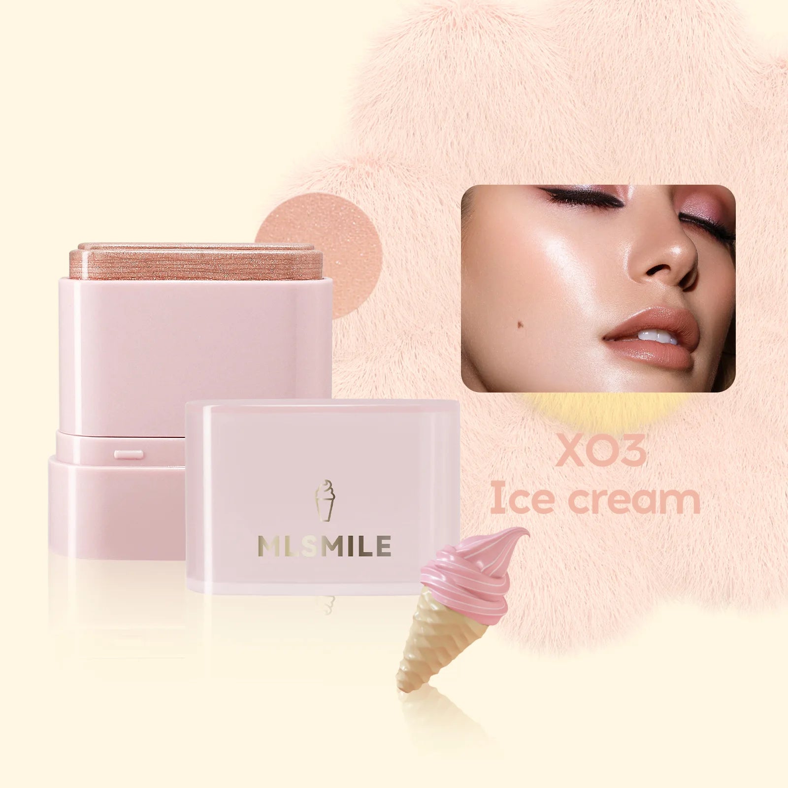 Waterproof Cream Blush Stick 2in1 Lip Cheek Tint Long Lasting Fruity Flavor Highlighter Contouring Makeup Blendable Oasis Select 03