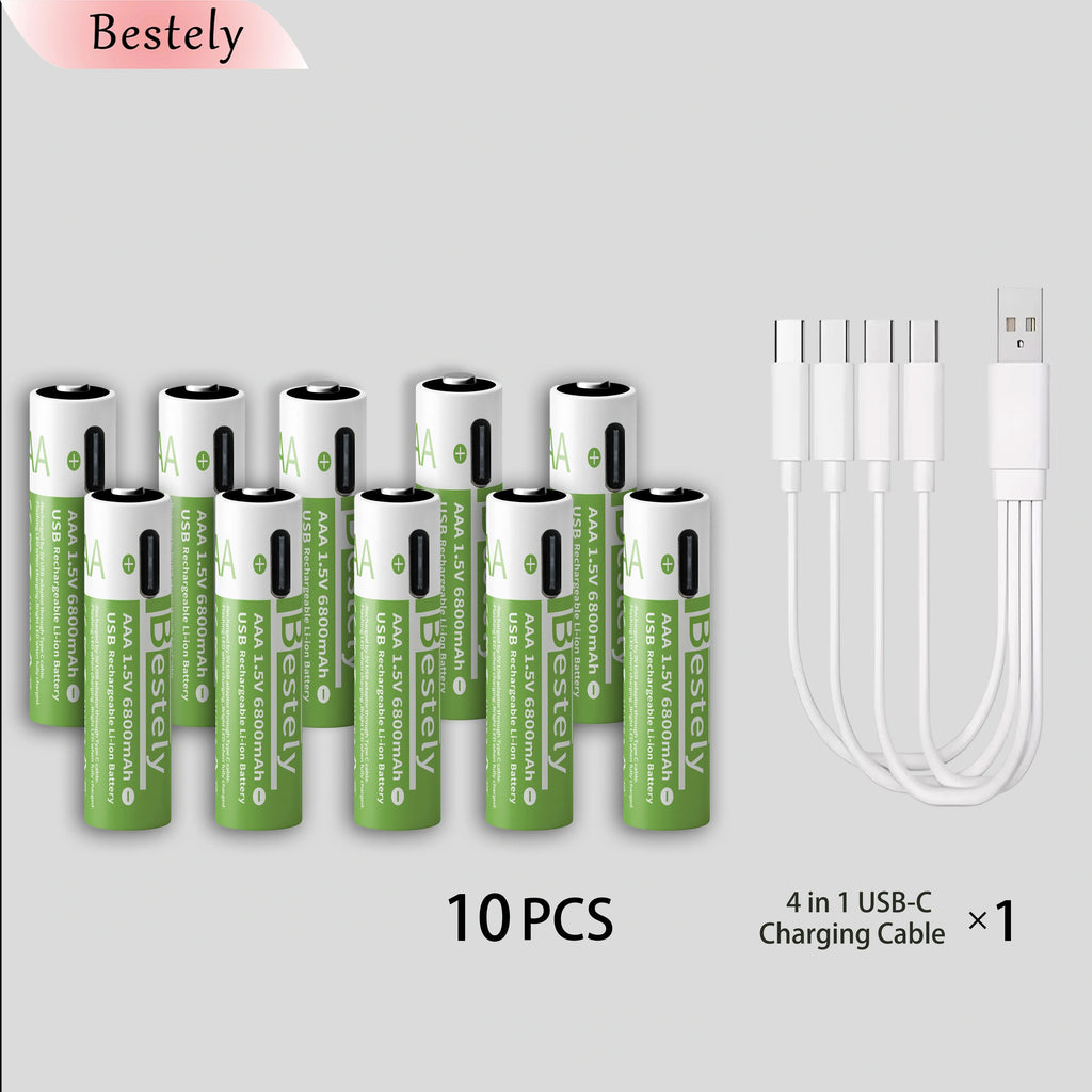 New AA 12000mAh+AAA 6800mAh Rechargeable Batteries Lithium-ion 1.5V AA Rechargeable Batteries 1.5V AAA Battery with USB-C Cables Oasis Select 10PCS Batteries 1.5V China Mainland