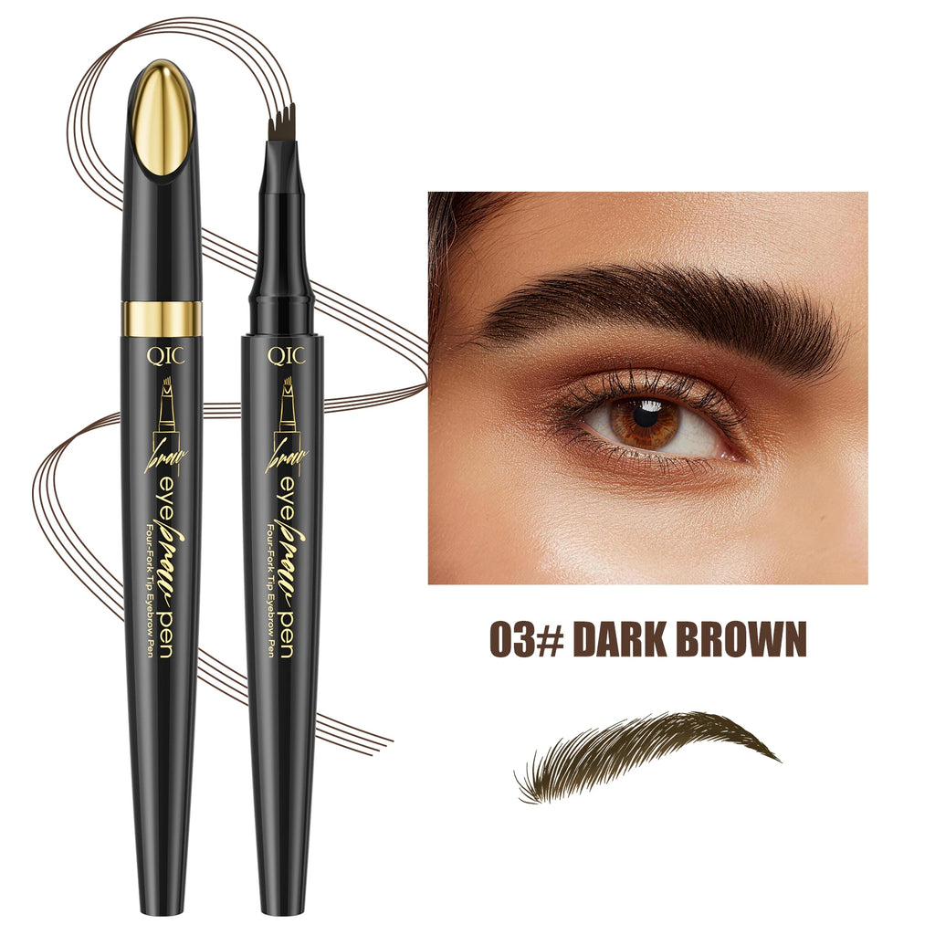 QIC 4D Micro-Textured Eyebrow Pen – Waterproof, Smudge-Proof