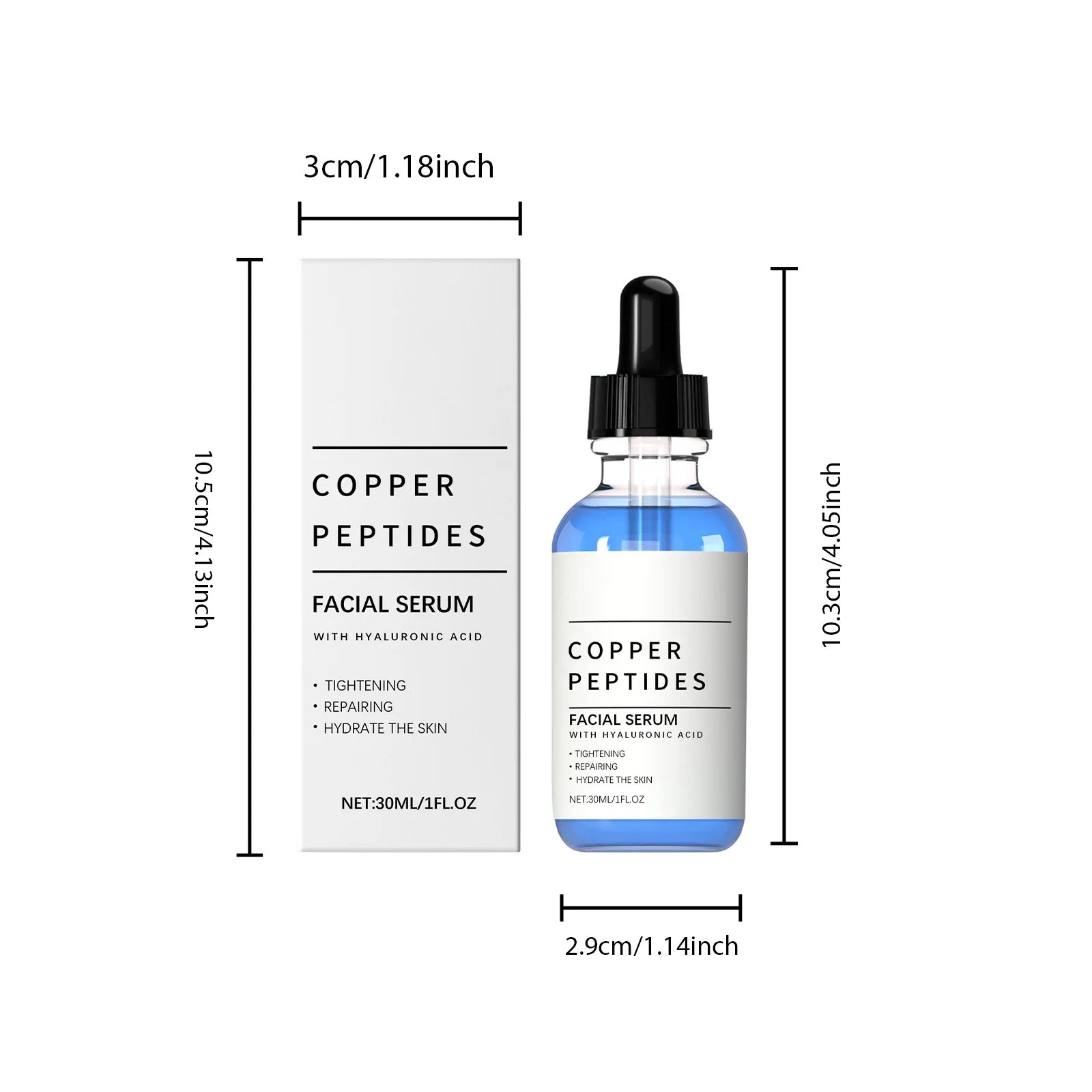 Copper Peptide Serum Lifting Firming Skin Anti Wrinkle Nourishing Smooth Improve Texture Hydration Hyaluronic Acid Face Serum Oasis Select