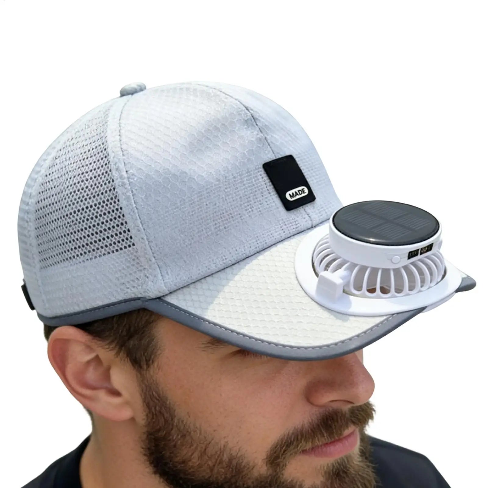 Summer Sunhat with Solar Fan Sun Block Baseball Hat with Solar Fan USB Charging Fan Outdoor Sunhats Sunscreen Sunshade Hats Oasis Select