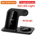 3 in 1 Wireless Charger Foldable Fast Charging Station for iPhone 17 16 15 14 Apple Watch Ultra 10 9 8 AirPods Pro Charger Stand Oasis Select ALYNIC Black