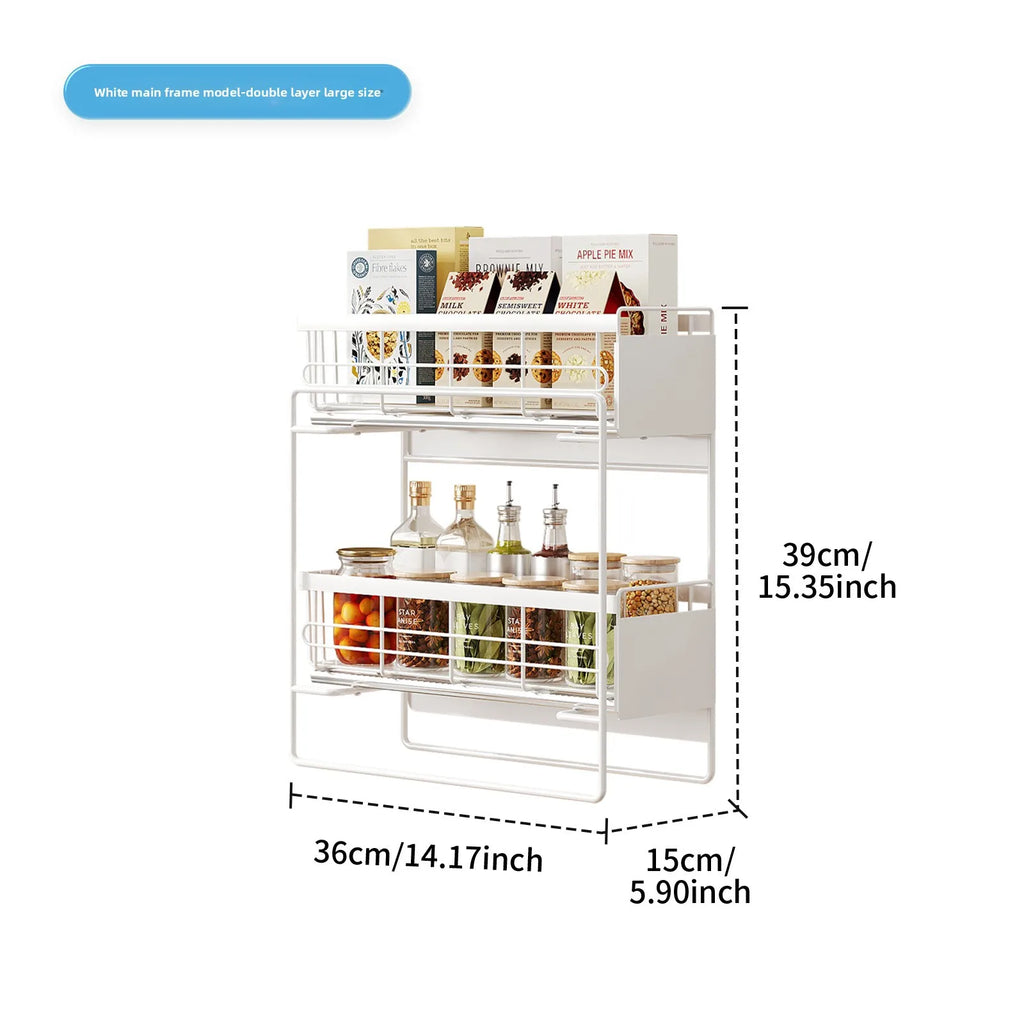 Magnetic suction pull refrigerator rack Multifunctional magnetic seasoning rack Kitchen roll paper rack Refrigerator side Oasis Select Double Large