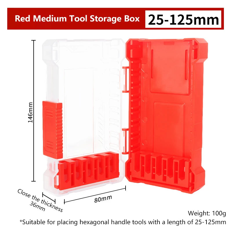 Drill Bit Storage Case Portable 6.35mm Hex Drill Bit Case 5 Sizes Water Resistant PVC Detachable Holder Hangable Storage Oasis Select A3