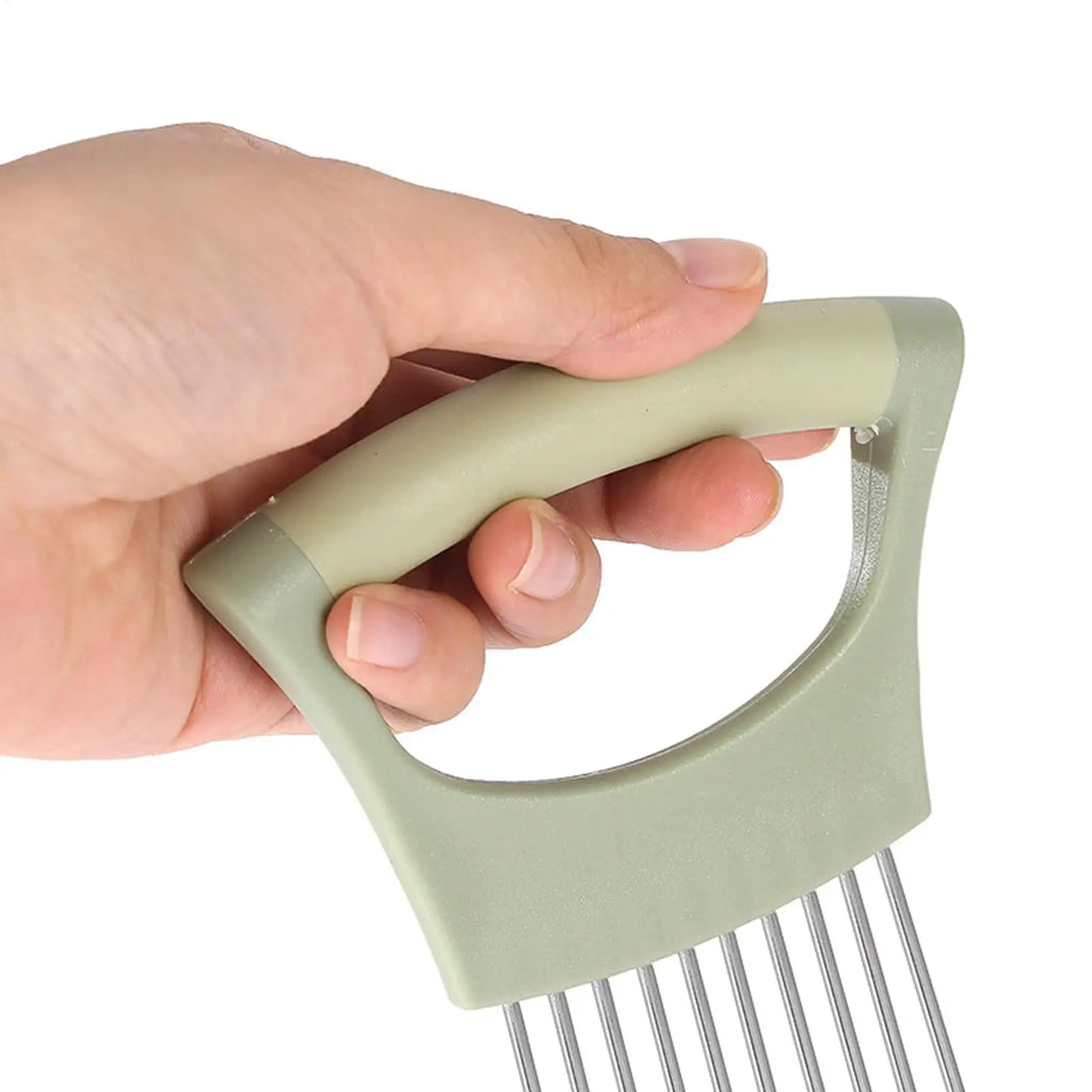 Onion Slicer stainless steel potato chip onion holder Tomato Onion Slicer Holder Vegetables Cutting Fork Kitchen Gadgets Oasis Select