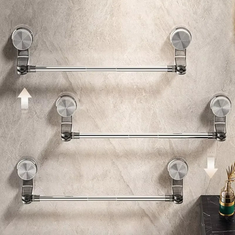 Suction Cup Telescopic Towel Bar & Corner Rack – No Drill