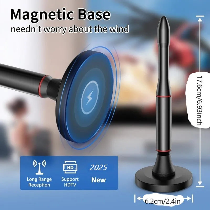 Smart ATSC TV Antenna 4K 1080P High-Definition Magnetic Indoor/Outdoor Digital TV Antenna for Clear Picture Reception Oasis Select