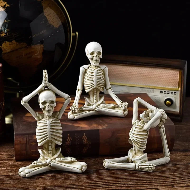 Skull Figurines Skulls Gothic Room Decor Horrible Ghost Resin Skeleton Sculptures for Interior Home Decorations Oasis Select