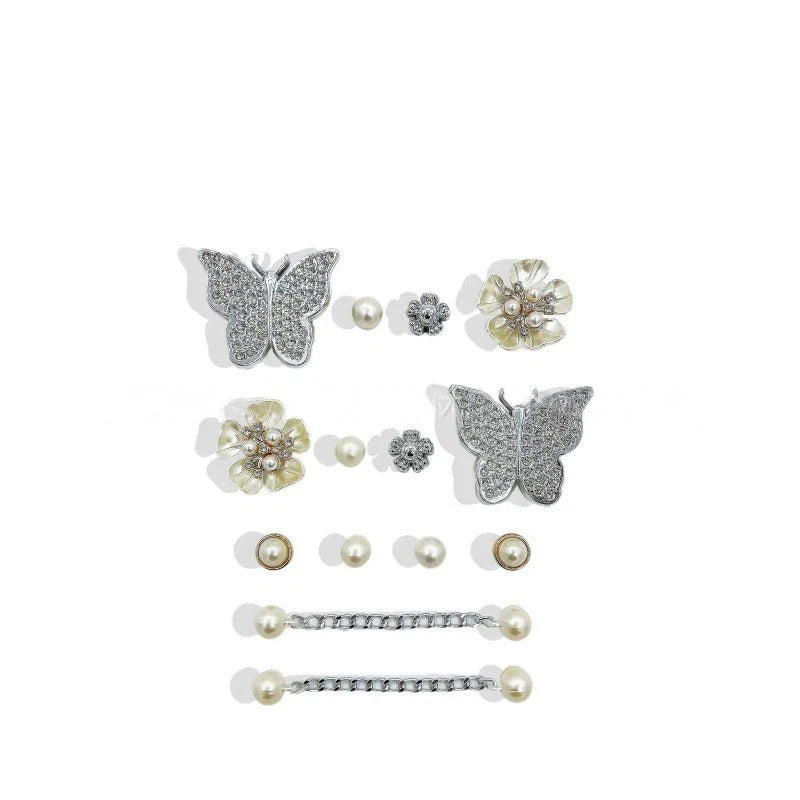 Butterfly Fashion Shoe Accessory Set, decorative shoe buckles, removable, suitable for sandals and flip-flops. Oasis Select CJ-240