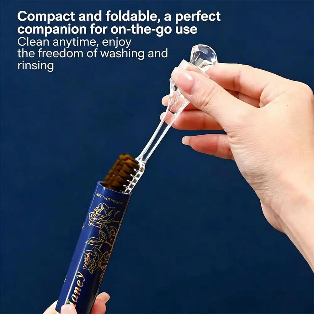 Lipstick Folding Travel Toothbrush – Ultra Soft Gift Box Travel Toothbrush Oasis Select