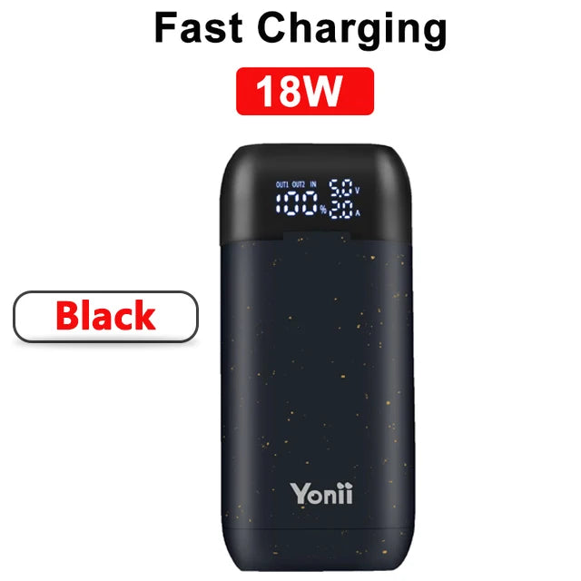 18650 Battery Charger Case DIY Power Bank Battery Charger Portable QC3.0 PD 18W Fast Charging Case for Lithium Batteries Oasis Select 18W Black LED
