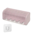 5-Slot Wall-Mounted Toothbrush Holder | Self-Adhesive Dust-Proof