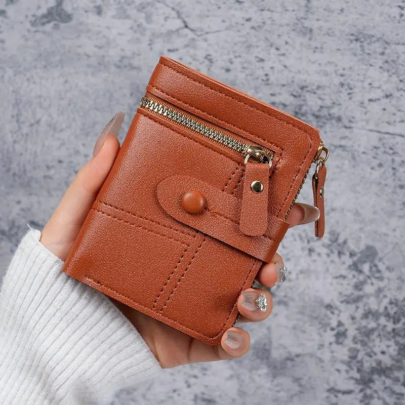 Slim PU Leather Women's Wallet – Zipper Coin Pocket & Card Slots Women's Slim Wallet Oasis Select A4