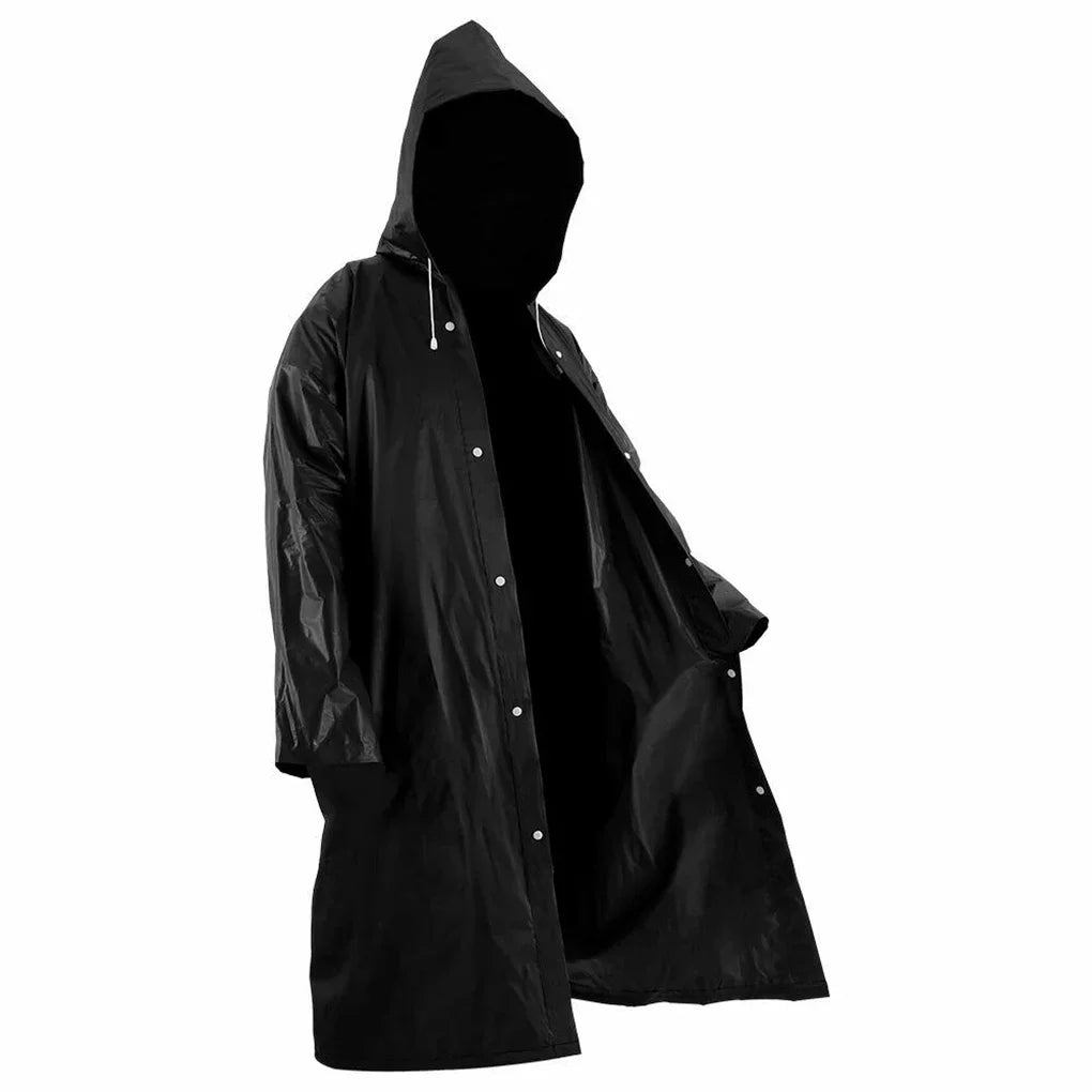 High Quality 1piece 145*68CM EVA Unisex Raincoat Thickened Raincoat Women Waterproof Men Black Camping Waterproof Rainwear Suit Oasis Select Black