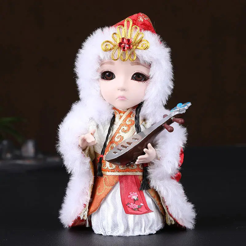 Chinese-style Themed Gifts for Foreigners Peking Opera Facial Makeup Memorabilia Silk Figurine Dolls and Decorative Ornaments Oasis Select Wang zhaojun 10x15cm