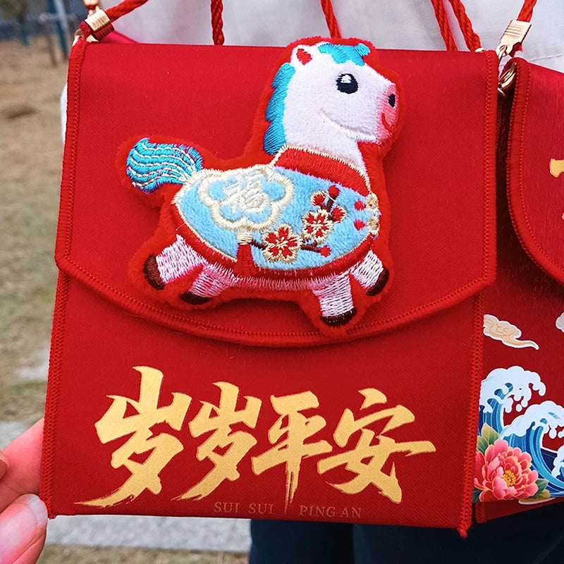 2026 Red Envelopes Chinese New Year Decorations Party Favors Gifts Bags Money Packaging Bags Spring Festival Red Pockets Oasis Select 16.9x8.7x1.1cm 6