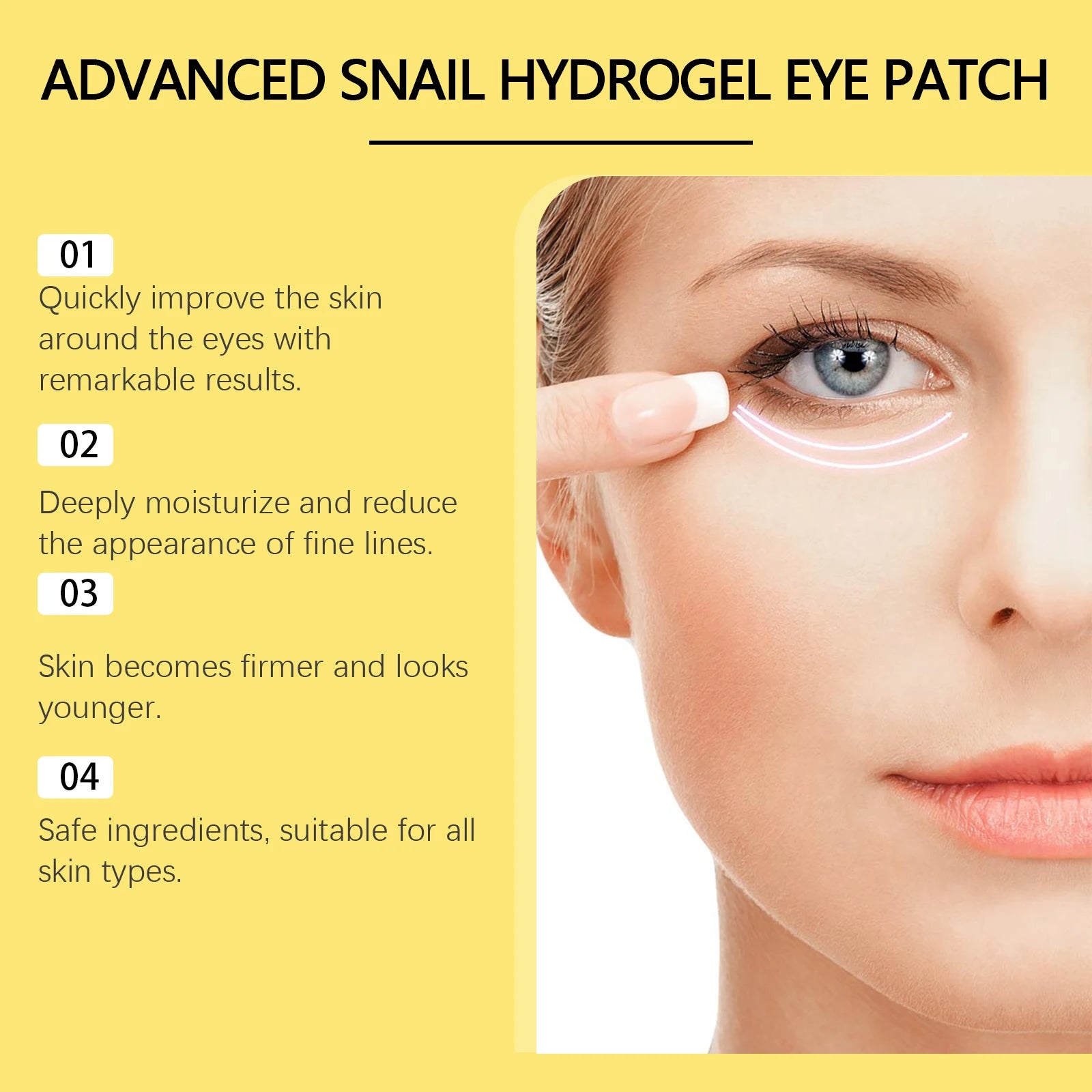 Snail Eye Patches – Dark Circles, Puffiness & Fine Lines 60pc Eye Treatment Patches Oasis Select