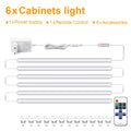 30/40/50CM Linkable Aluminium LED Tube Dimmable RF Remote Control Cabinet Light Bar Kitchen Wardrobe Storage Showcase Backlight Oasis Select 6PCS LED Light Bar Warm White 30cm|USA Power Plug