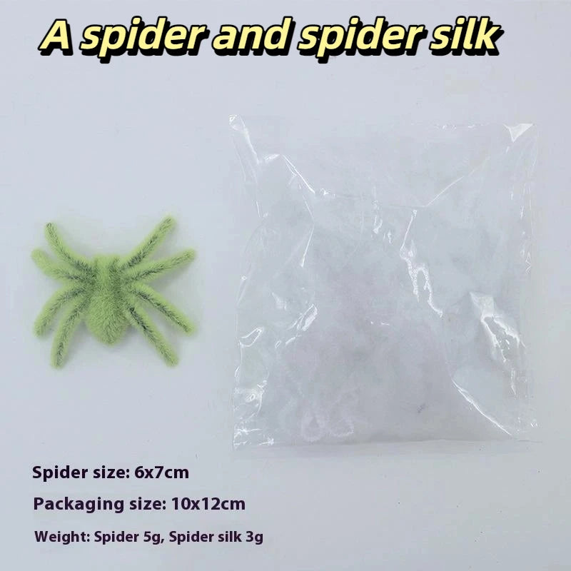 3D Flocking Black Spider Figurine | Halloween Party Decor