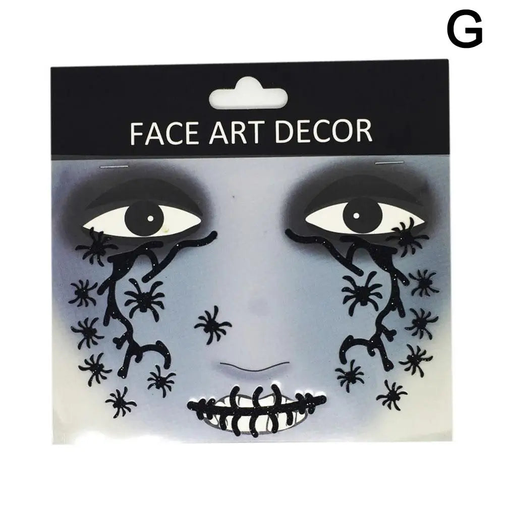 Halloween Theme Face Jewels Rhinestones Temporary Crystal Stickers Face Gems Self- Adhesive Glitter Jewel Tattoo Sticker Makeup Oasis Select G