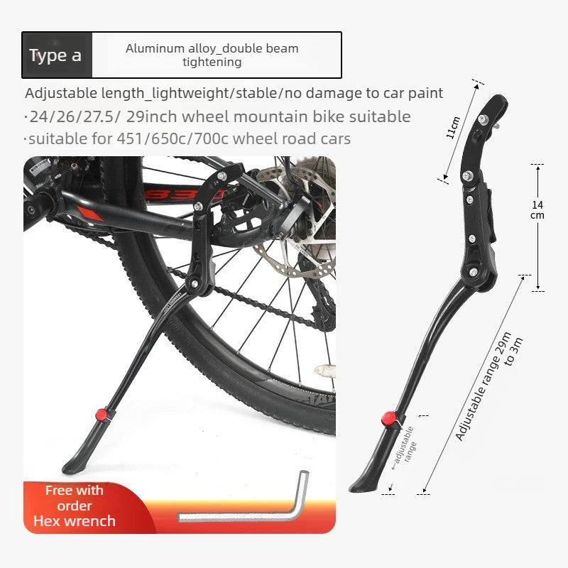1pcs Bicycle Side Kickstand Parking Rack MTB Bike Support Stand Foot Rest Accessories for Kids Bike & Mountain Bike Oasis Select