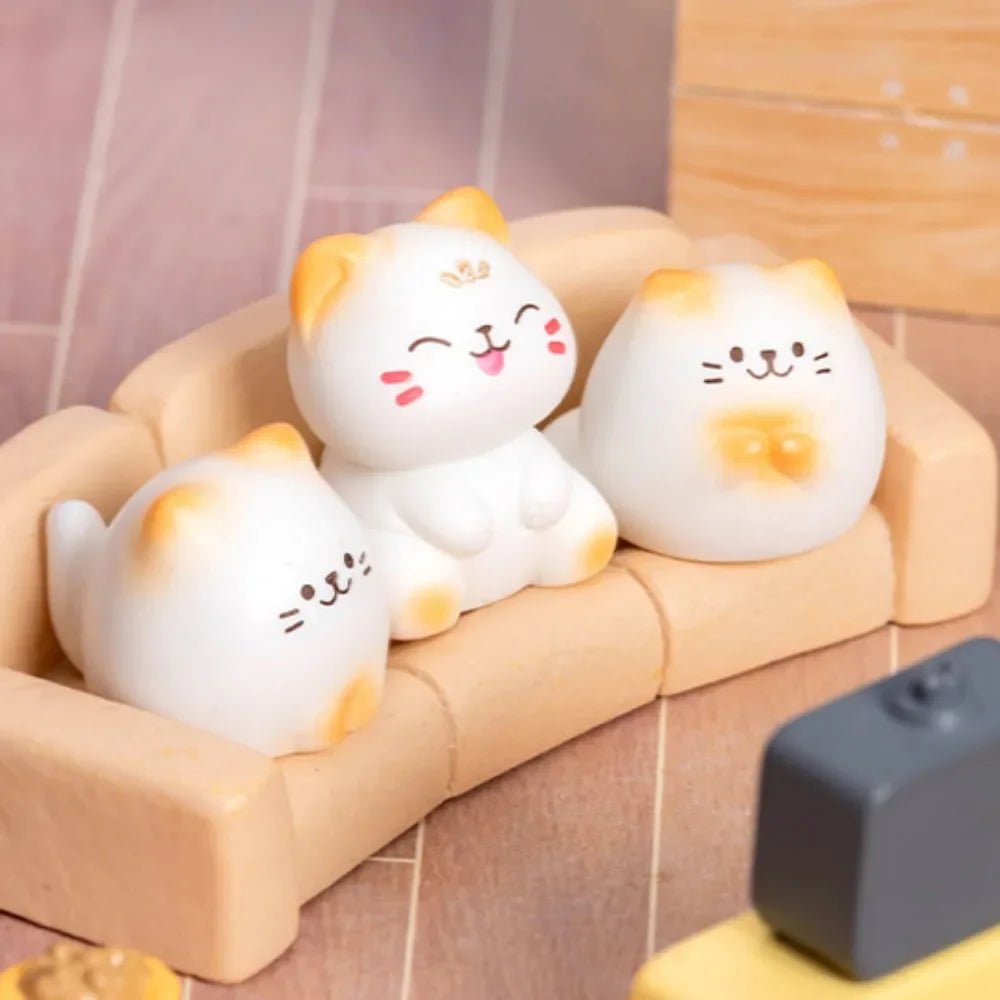 Mini Cats Ornament Fairy Garden Kitten Statue Gift Kids Children Baby Room Decoration Toys Miniature Figurines Home Decor Oasis Select