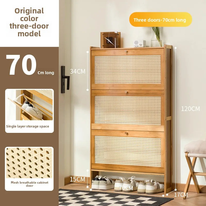 Ultra-thin shoe cabinet, tipping bucket at the door of the home, shoe rack, large-capacity entry door, simple storage Oasis Select Primary color-3-70