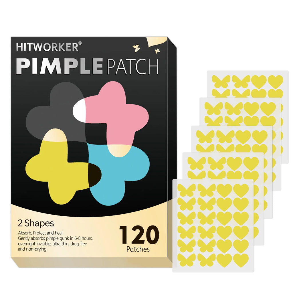 Five kinds of color butterfly/love acne patches, 120 pieces/box, deep cleaning acne patches, for men and women Oasis Select 120pcs-huangse