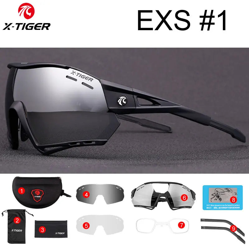 X-TIGER Bicycle Glasses Polarized UV400 Sports Bike Sunglasses Bike Riding Outdoor Sports Glasses Highway Mountain Bike Goggles Oasis Select X-YJ-EXS01-3