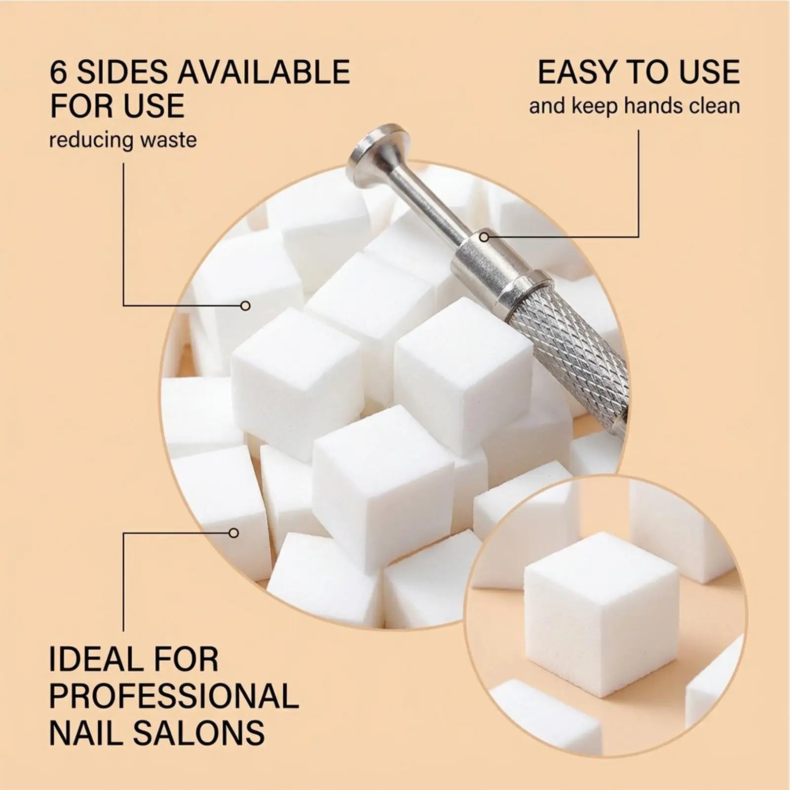 Nail Sponges 100 Pieces Soft Square Professional Beauty Tools with Grabbing Pen Small Nail Sponge for Foot Spa Grooming Party Oasis Select