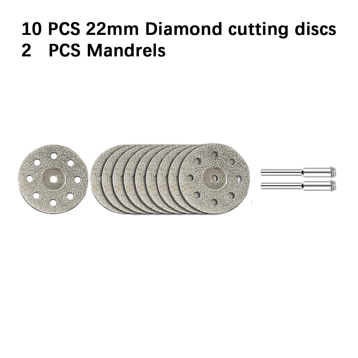 10/30 pcs of 22mm diamond cutting discs with grinding wheel shafts, for cutting plastic wood and metal,for electric rotary tools Oasis Select 10pcs