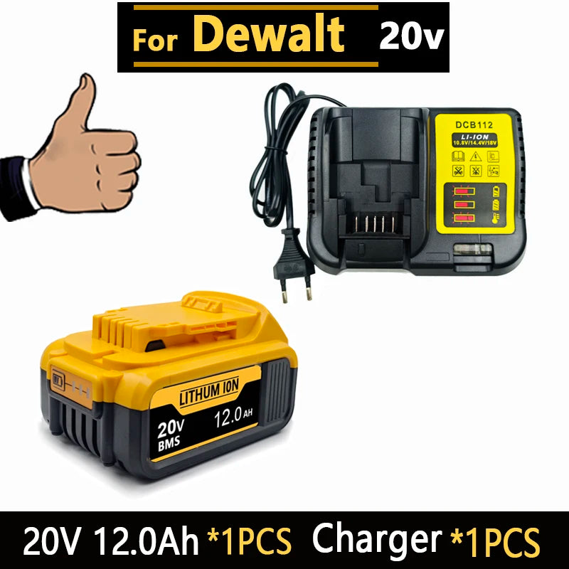 New for Dewalt lithium battery 20V/20V universal lithium battery fast charging DCB118 DCB115 DCG405 DCF512 DCD805 DCF887 battery Oasis Select 1Pcs 12.0Ah-1Pcs EU